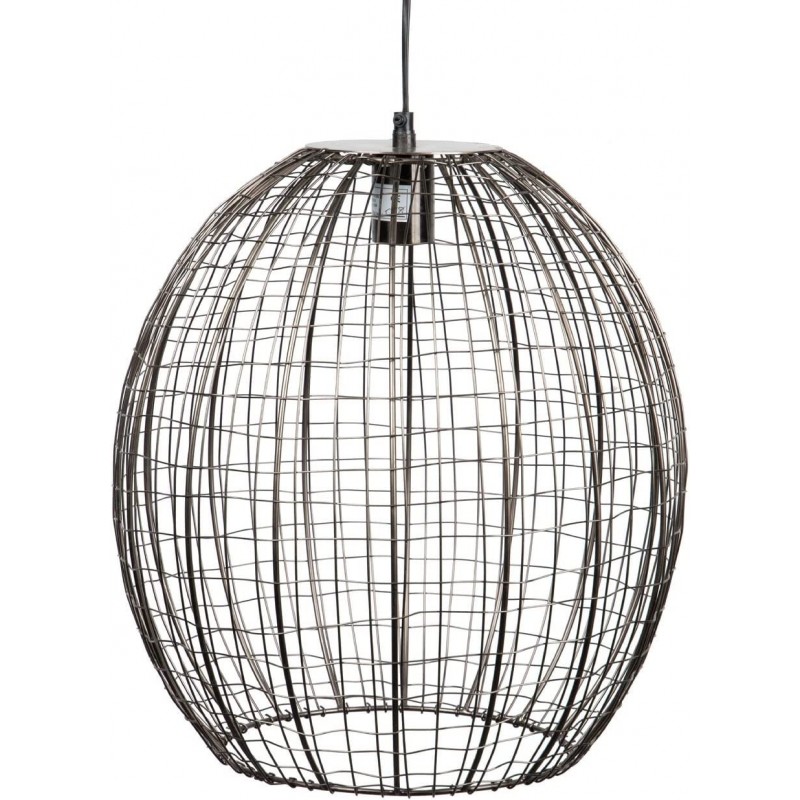 118,95 € Free Shipping | Hanging lamp Spherical Shape 40×40 cm. Kitchen, dining room and bedroom. Modern Style. Metal casting and Nickel Metal. Black Color