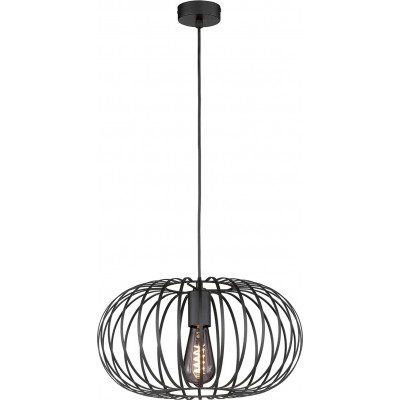 Lampe à suspension 40W Façonner Sphérique Ø 39 cm. Salle, salle à manger et chambre. Métal. Couleur noir