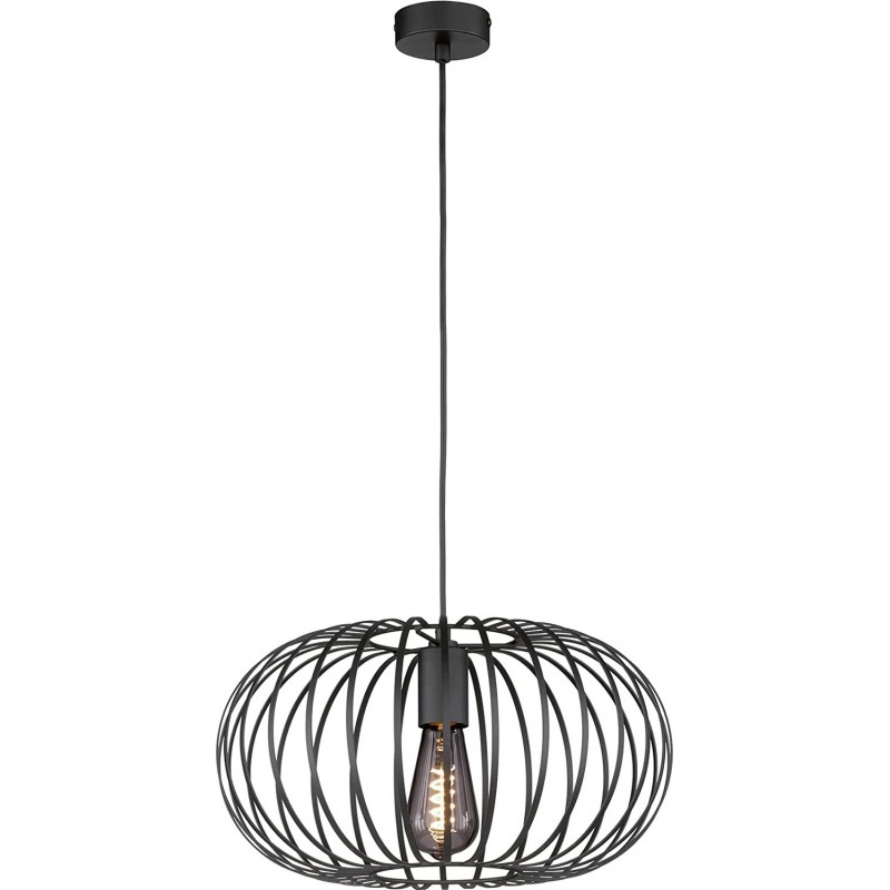 108,95 € Free Shipping | Hanging lamp 40W Spherical Shape Ø 39 cm. Living room, dining room and bedroom. Metal casting. Black Color