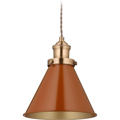 Lámpara colgante Forma Cónica 130×19 cm. Salón, comedor y dormitorio. Estilo retro e industrial. Metal. Color marrón