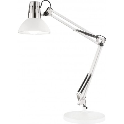 Lampada de escritorio Forma Angular Ø 54 cm. Vários acessórios de fixação Estilo moderno. Cristal e Metais. Cor branco