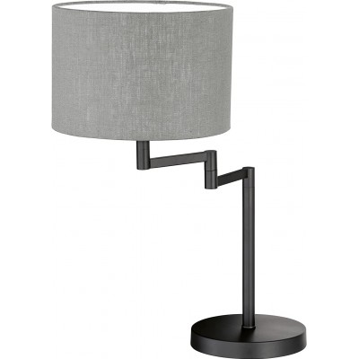 135,95 € Free Shipping | Table lamp 40W Cylindrical Shape Ø 30 cm. Articulable Living room, dining room and bedroom. Metal casting and Textile. Gray Color