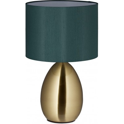 Lampada da tavolo 40W Forma Cilindrica 49×30 cm. Tattile Soggiorno, sala da pranzo e camera da letto. Stile moderno. PMMA, Metallo e Tessile. Colore verde