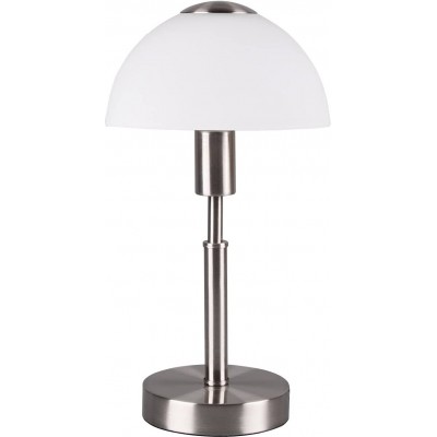 78,95 € Free Shipping | Table lamp Reality Spherical Shape 33×18 cm. Touch control Living room, dining room and bedroom. Classic Style. Crystal, Metal casting and Nickel Metal. White Color