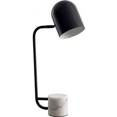 Lampada de escritorio 40W Forma Cilíndrica 59×29 cm. Sala de estar, sala de jantar e salão. Metais e Madeira. Cor preto