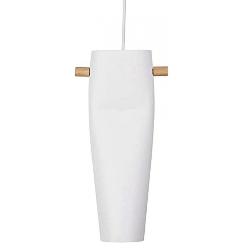 97,95 € Free Shipping | Hanging lamp Cylindrical Shape 40×19 cm. Living room, dining room and bedroom. Modern Style. Metal casting and Wood. White Color