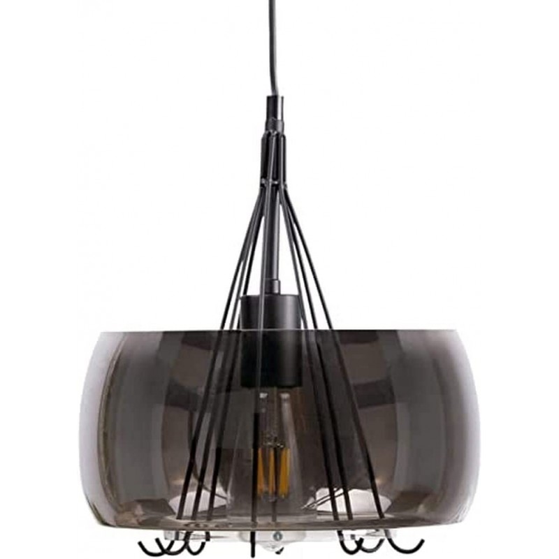 126,95 € Free Shipping | Hanging lamp 40W Round Shape 32×28 cm. Living room, dining room and bedroom. Modern Style. Crystal and Metal casting. Black Color