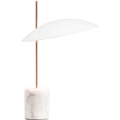Lampada da tavolo 4W Forma Rotonda 40×25 cm. Soggiorno, sala da pranzo e atrio. Stile design. Acciaio, Alluminio e Marmo. Colore bianca