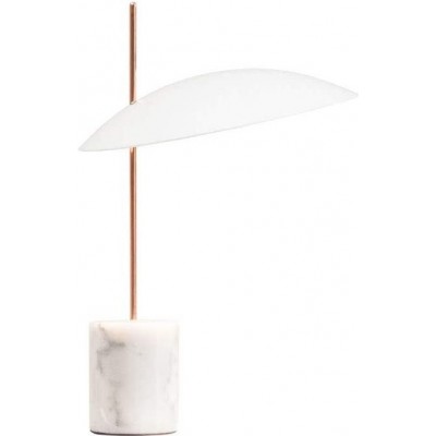 126,95 € Envoi gratuit | Lampe de table 4W 40×25 cm. Acier, aluminium et marbre. Couleur blanc