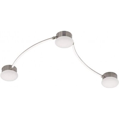 125,95 € Free Shipping | Ceiling lamp 21W Round Shape 143×14 cm. 3 points of light Living room, bedroom and lobby. Modern Style. PMMA and Metal casting. Nickel Color