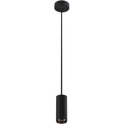 Hanging lamp Cylindrical Shape 16×7 cm. Dimmable LED spotlight Living room, dining room and bedroom. Modern Style. Aluminum and PMMA. Black Color