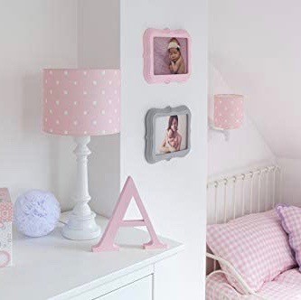 109,95 € Envoi gratuit | Lampe pour enfants 60W 55×25 cm. Tulipe Bois. Couleur rose