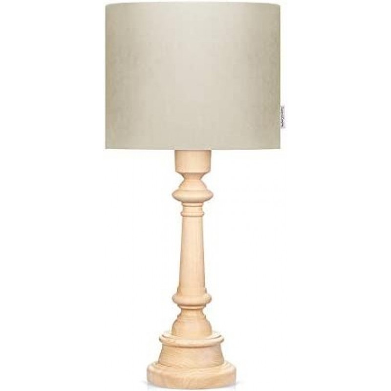 115,95 € Free Shipping | Table lamp 40W Cylindrical Shape 55×25 cm. Dining room, bedroom and lobby. Wood. Brown Color