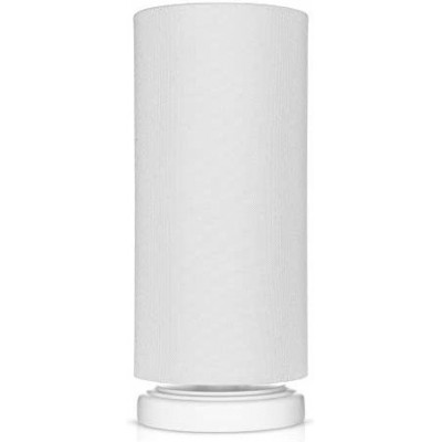 Lámpara de sobremesa 40W Forma Cilíndrica 32×13 cm. Salón, comedor y dormitorio. Estilo clásico. Madera. Color gris