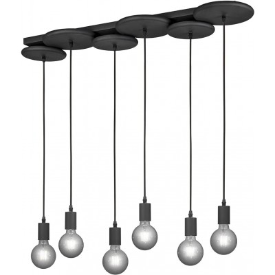 Lampe à suspension Trio 28W Façonner Sphérique 150×93 cm. 6 points lumineux Salle, salle à manger et hall. Style moderne. Métal. Couleur noir