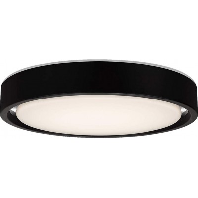 Indoor ceiling light 6W Ø 36 cm. Dimmable LED Movement detector. Remote control and timer. backlight Metal casting. Black Color