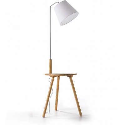 111,95 € Free Shipping | Desk lamp Conical Shape 77×44 cm. Clamping tripod. slide tray Dining room, bedroom and lobby. Metal casting and Wood. White Color