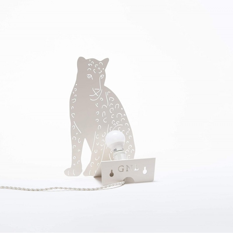 73,95 € Free Shipping | Indoor wall light 26×17 cm. Leopard shaped design Living room, dining room and bedroom. Sophisticated Style. Metal casting. Gray Color