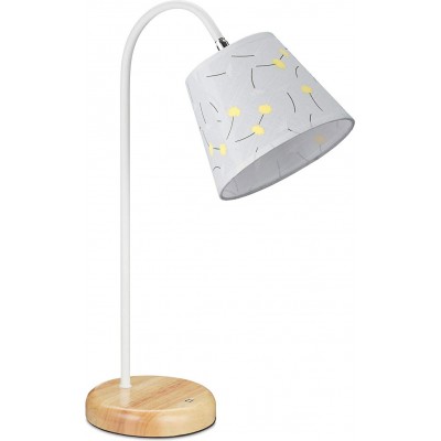 Настольная лампа 40W Коническая Форма 51×33 cm. USB-соединение Столовая, спальная комната и лобби. Деревенский Стиль. Металл. Белый Цвет