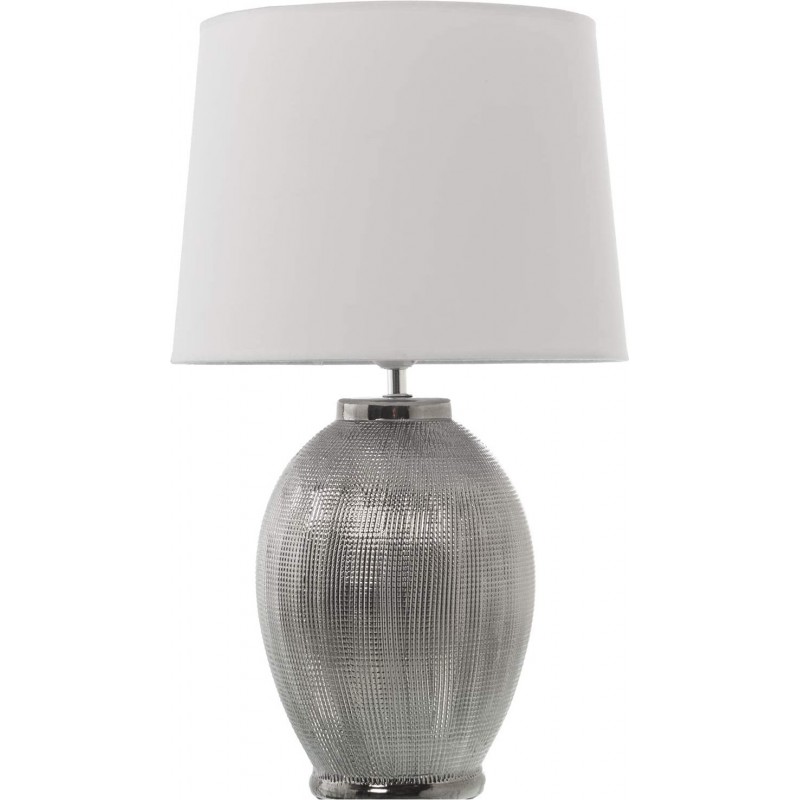 79,95 € Free Shipping | Table lamp Cylindrical Shape 60×60 cm. Living room, dining room and bedroom. Metal casting. Silver Color