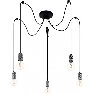 78,95 € Free Shipping | Chandelier Eglo 10W 131×15 cm. 5 light points Living room, dining room and bedroom. Industrial Style. Steel. Black Color