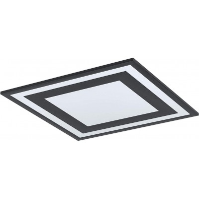 88,95 € Free Shipping | Indoor ceiling light Eglo 24W Square Shape 45×45 cm. Dining room, bedroom and lobby. Modern Style. Aluminum and PMMA. Black Color