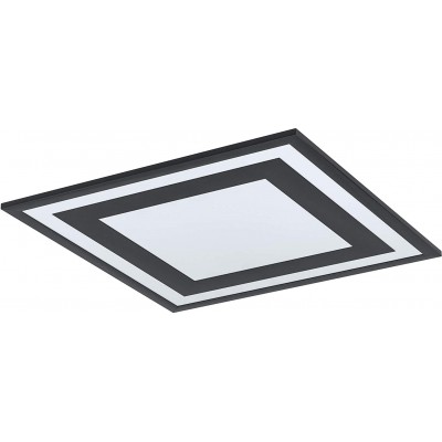 84,95 € Envío gratis | Plafón de interior Eglo 24W 45×45 cm. Aluminio y pmma. Color negro