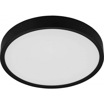 82,95 € Free Shipping | Indoor ceiling light Eglo 33W Round Shape Ø 44 cm. Living room, dining room and bedroom. Modern Style. Steel and PMMA. Black Color