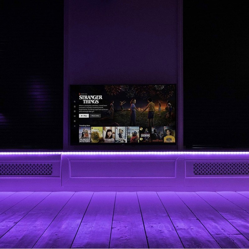 77,95 € Free Shipping | LED strip and hose 24W LED Extended Shape 500 cm. 5 meters. Multicolor RGB LED Strip Coil-Reel. Control with Smartphone APP Terrace, garden and public space