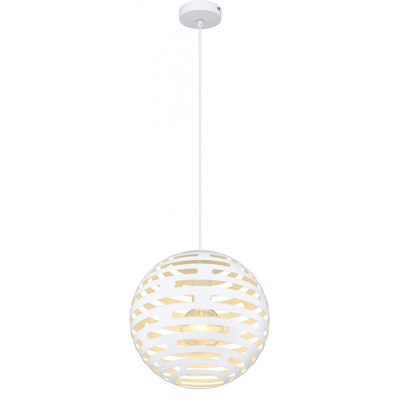 83,95 € Free Shipping | Hanging lamp 60W Spherical Shape 120 cm. Living room, dining room and bedroom. Metal casting. White Color