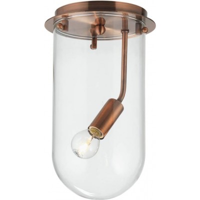 126,95 € Free Shipping | Ceiling lamp Cylindrical Shape 46×24 cm. Living room, dining room and bedroom. Glass. Copper Color