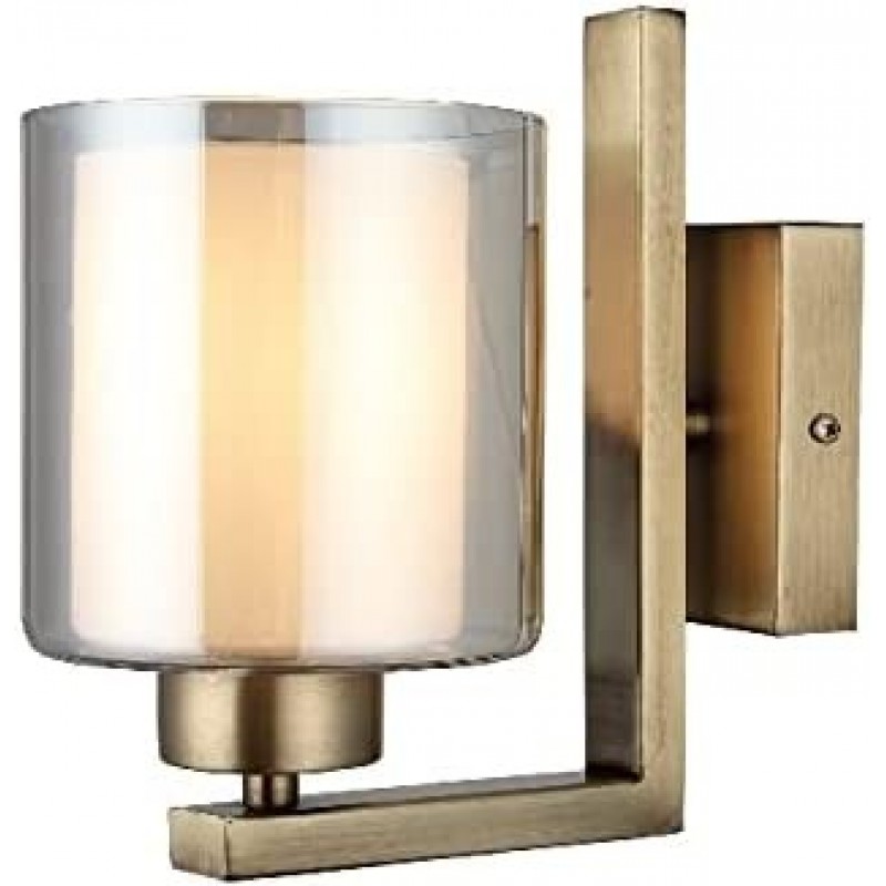 79,95 € Free Shipping | Indoor wall light 40W Cylindrical Shape 27×25 cm. Dining room, bedroom and lobby. Metal casting. Golden Color