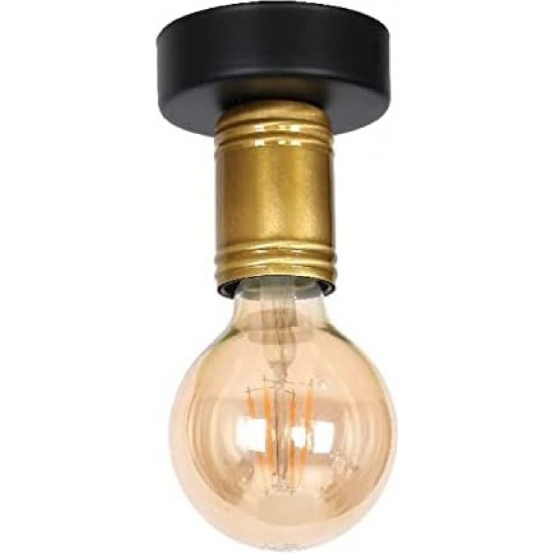 76,95 € Free Shipping | Ceiling lamp 60W Spherical Shape 16×11 cm. Dining room, bedroom and lobby. Metal casting. Golden Color