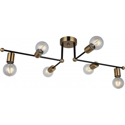 Indoor spotlight 40W Spherical Shape 48×28 cm. 6 light points Living room, dining room and lobby. Metal casting. Golden Color