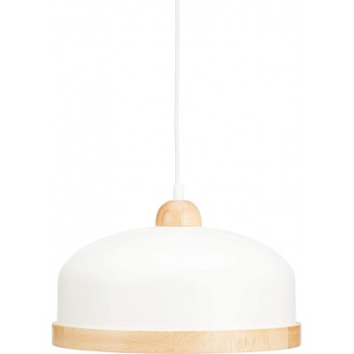 Lámpara colgante Forma Cilíndrica 90×32 cm. Comedor, dormitorio y vestíbulo. Metal y Madera. Color blanco