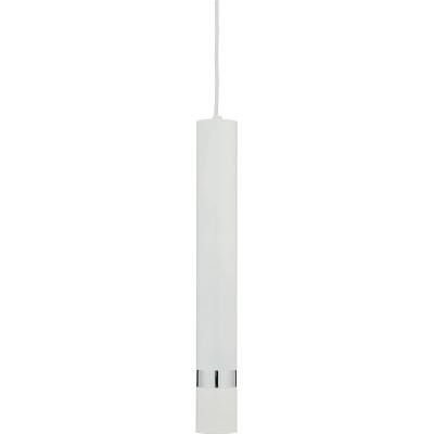 Lámpara colgante Forma Cilíndrica 120×8 cm. Salón, comedor y vestíbulo. Metal. Color blanco