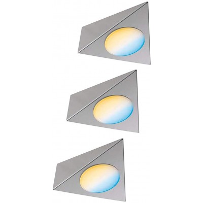 99,95 € Free Shipping | Furniture lighting 6W 2700K Very warm light. Triangular Shape 14×12 cm. Dimmable LED Living room, dining room and bedroom. Metal casting. Nickel Color