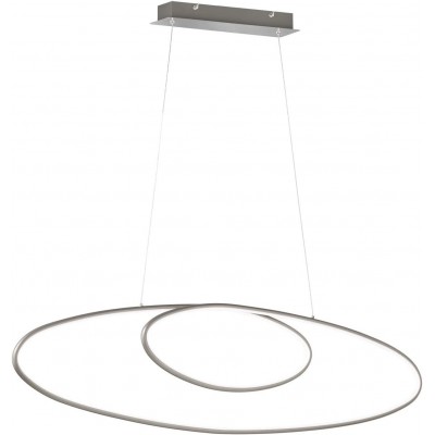 Lampe à suspension Trio 35W Façonner Ronde 150×110 cm. Salle, chambre et hall. Style moderne et frais. Métal. Couleur nickel