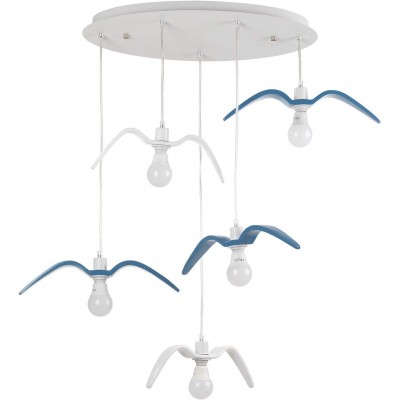 Подвесной светильник 58×28 cm. 5 точек света. чайка дизайн Гостинная, столовая и спальная комната. Металл. Белый Цвет