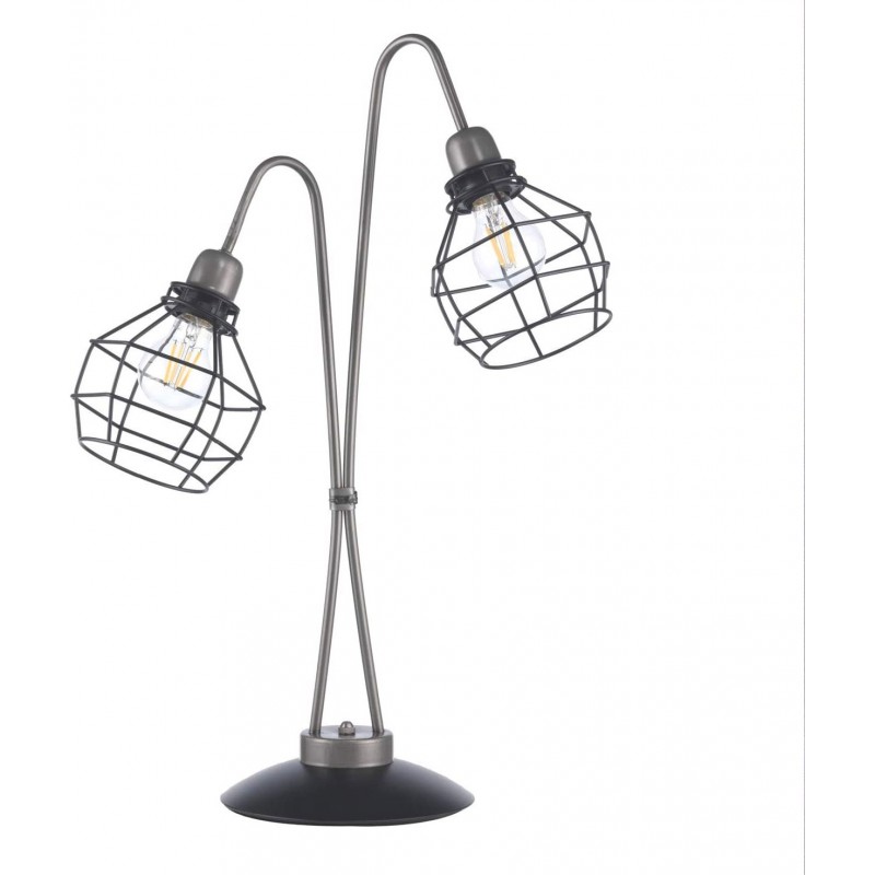 95,95 € Kostenloser Versand | Tischlampe 71×30 cm. 2 Lichtpunkte Wohnzimmer, schlafzimmer und empfangshalle. Metall. Schwarz Farbe