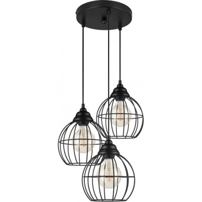 吊灯 60W 球形 形状 147×22 cm. 3点光 客厅, 厨房 和 卧室. 优质的 风格. 金属. 黑色的 颜色