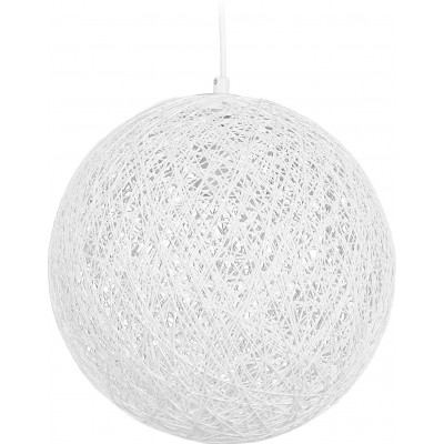 Hanging lamp Spherical Shape 145×29 cm. Bedroom. Vintage Style. PMMA, Metal casting and Rattan. White Color
