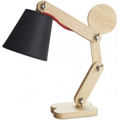 Lámpara de escritorio Forma Cilíndrica 42×30 cm. Diseño con forma humana. Articulada Comedor, dormitorio y vestíbulo. Estilo diseño y cool. Metal y Madera. Color marrón