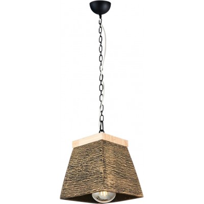 86,95 € Free Shipping | Hanging lamp 40W Cubic Shape 120×20 cm. Living room, bedroom and lobby. Classic Style. Metal casting, Wood and Brass. Brown Color