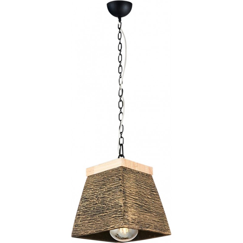 86,95 € Free Shipping | Hanging lamp 40W Cubic Shape 120×20 cm. Living room, bedroom and lobby. Classic Style. Metal casting, Wood and Brass. Brown Color