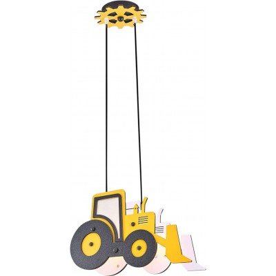 Lámpara colgante 13W 100×41 cm. Diseño de bulldozer Comedor, dormitorio y vestíbulo. Acrílico. Color amarillo