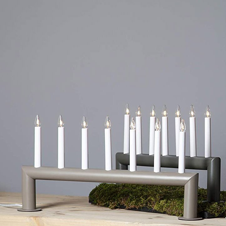 69,95 € Envío gratis | Lámpara de sobremesa 58×29 cm. Diseño de candelabro Pmma y madera. Color blanco