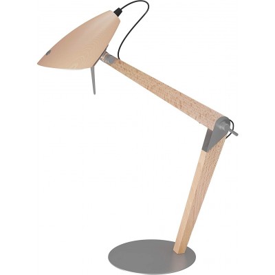 Schreibtischlampe 60×37 cm. Artikulierbar Wohnzimmer, schlafzimmer und empfangshalle. Nordisch Stil. Stahl und Holz. Braun Farbe