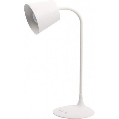 Lampe de bureau Façonner Cylindrique 43×27 cm. Salle, chambre et hall. Acier et Aluminium. Couleur blanc