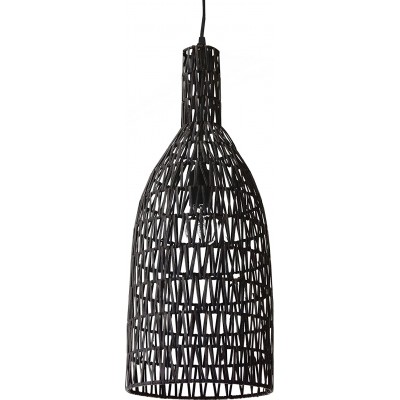 Lámpara colgante 60W Forma Cilíndrica Ø 22 cm. Salón, comedor y vestíbulo. Estilo moderno. Metal. Color negro